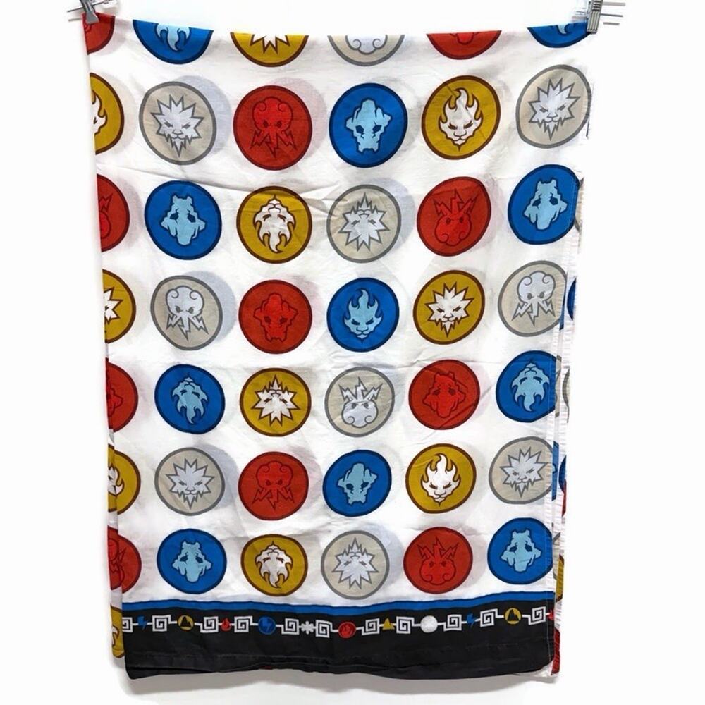 LEGO Ninjago Symbols Graphic Twin Bed Top Sheet Only 2012 Cotton Polyester Blend